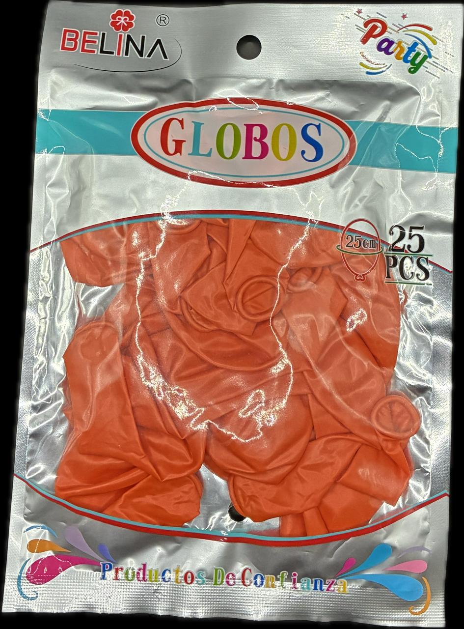 GLOBOS COLOR NARANJA 25PCS 25CM 82452