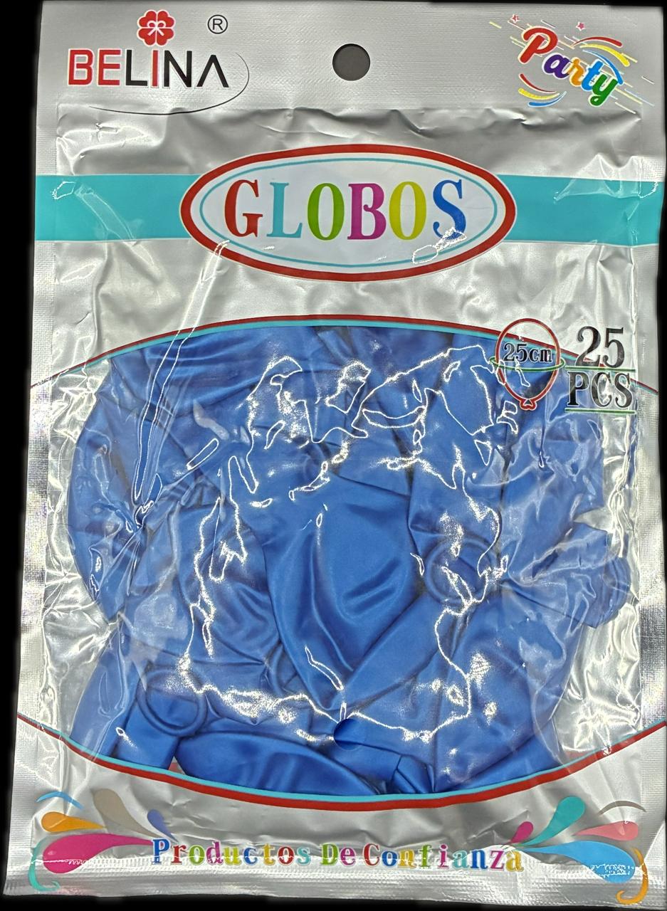 GLOBOS COLOR AZUL 25PCS 23CM