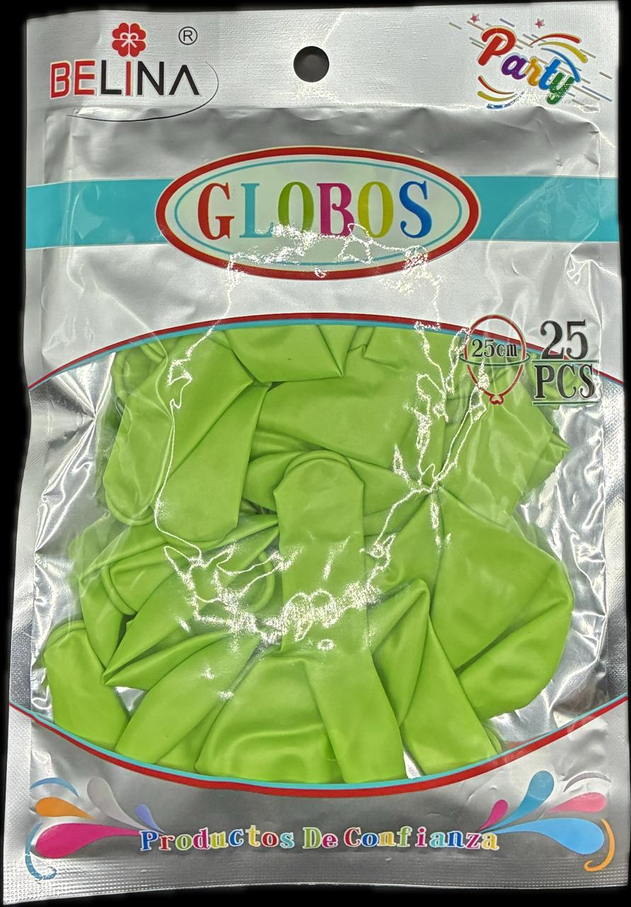 GLOBOS COLOR VERDE CLARO 25CM 25PCS 82454