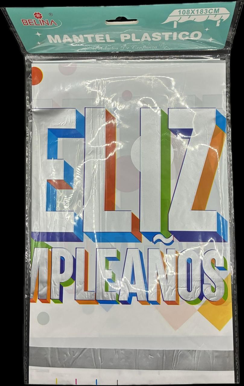 MANTEL FELIZ CUMPLEAÑOS BLANCO 65334