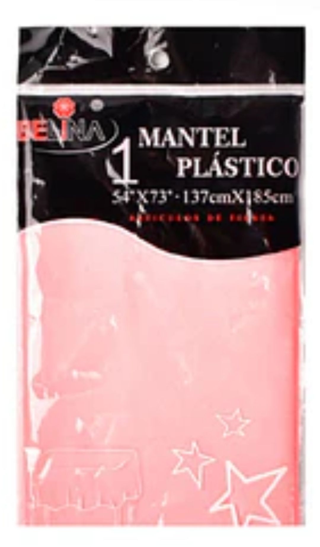 MANTEL PLASTICO ROSADO 137X270
