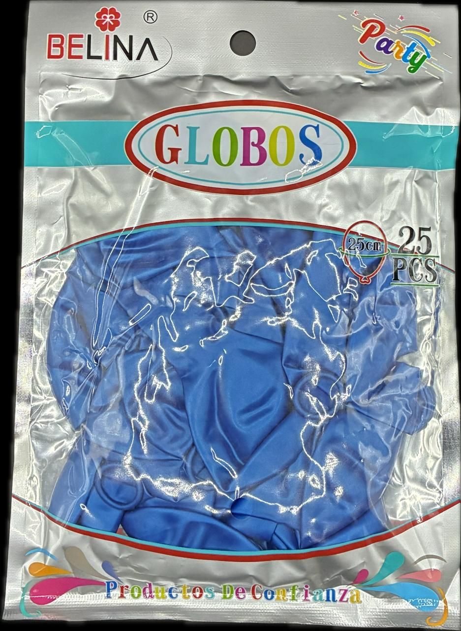 GLOBOS COLOR AZUL 25PCS 23CM