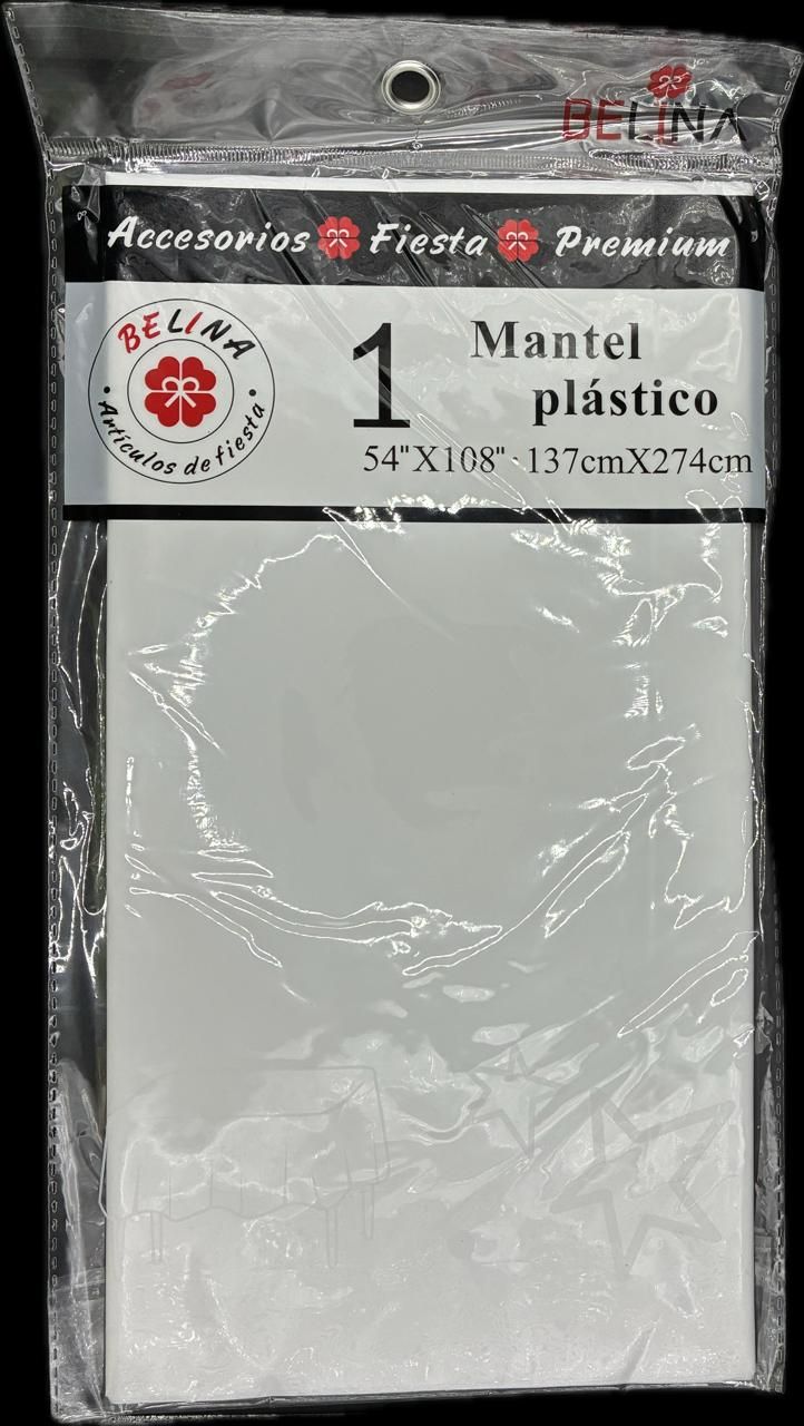 MANTEL PLASTICO BLANCO 137X274