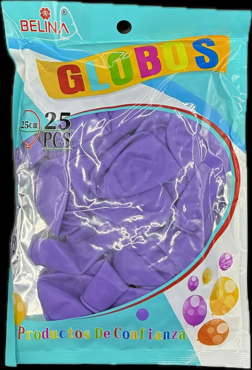 GLOBOS COLOR LILA 25PCS 25CM 82189