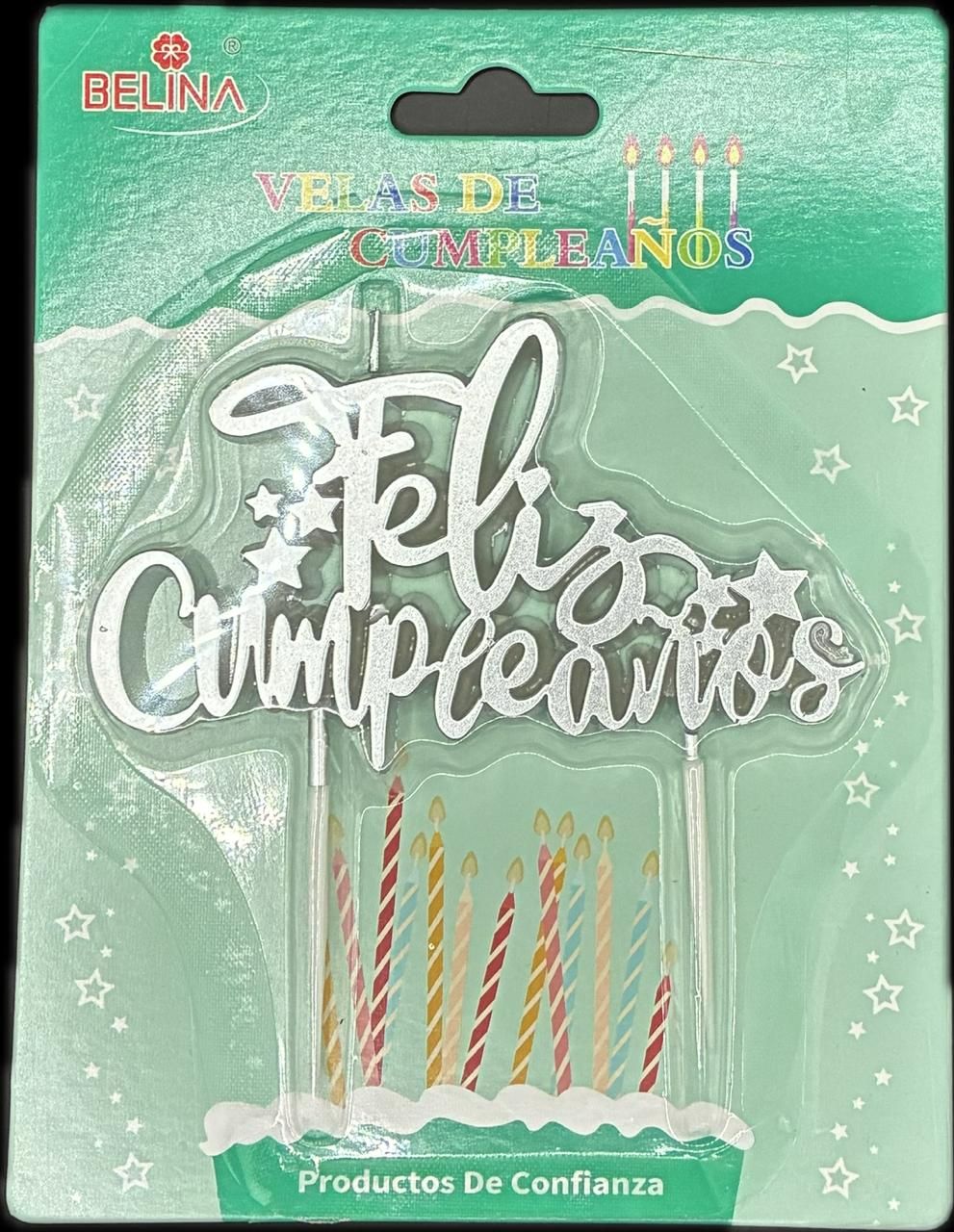 VELA FELIZ CUMPLEAÑOS PLATEADA O DORADA