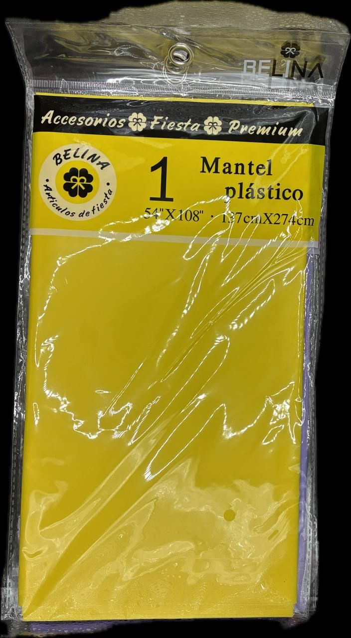 MANTEL PLASTICO AMARILLO 137X274