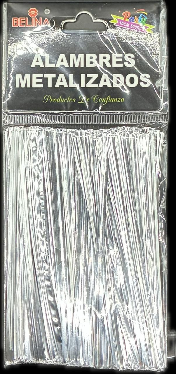 ALAMBRES METALIZADOS PLATEADOS 500PCS