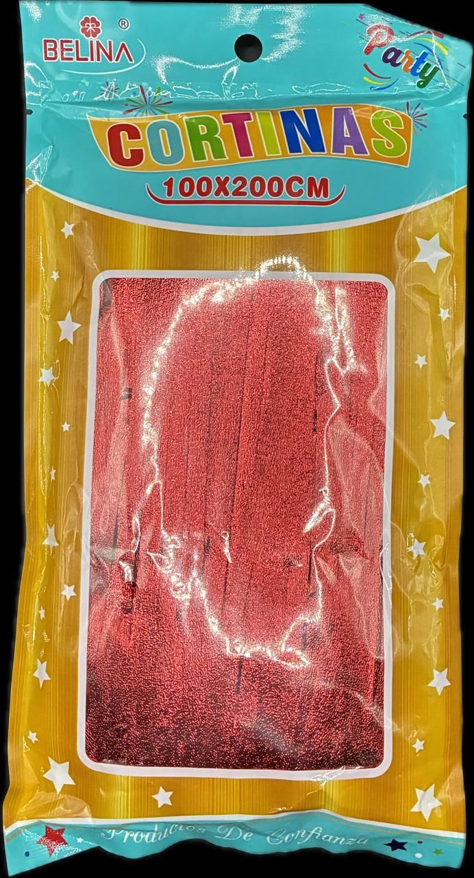 CORTINA HOLOGRAFICA ROJA 100X200 66681