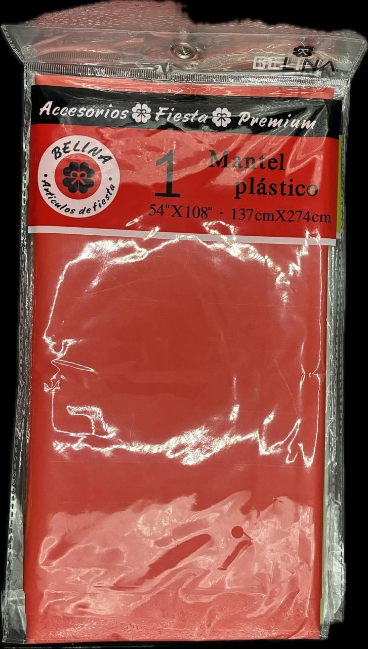 MANTEL PLASTICO ROJO 137X274