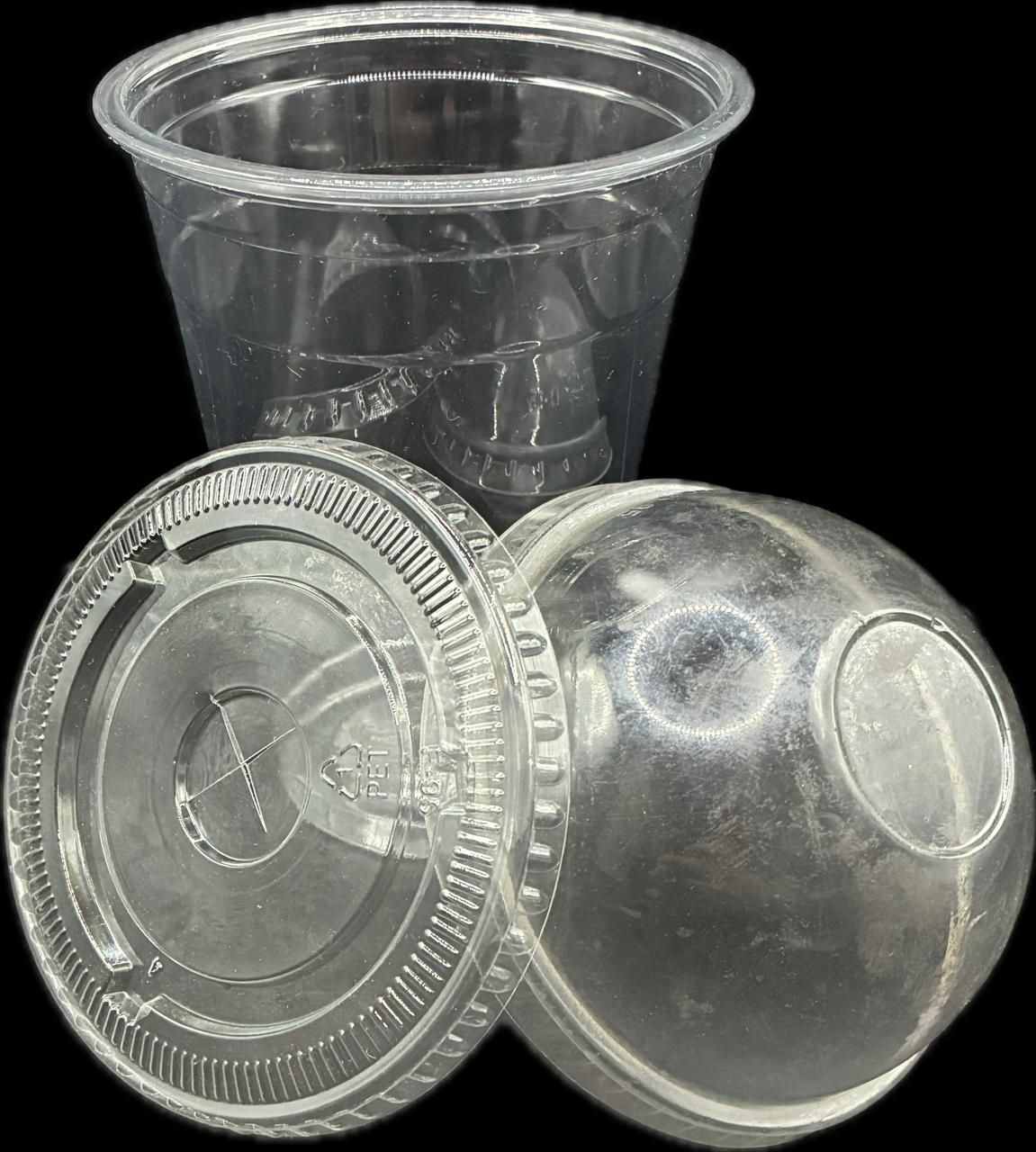 VASO PET 9 OZ TAPA DOMO/PLANA 50 UN