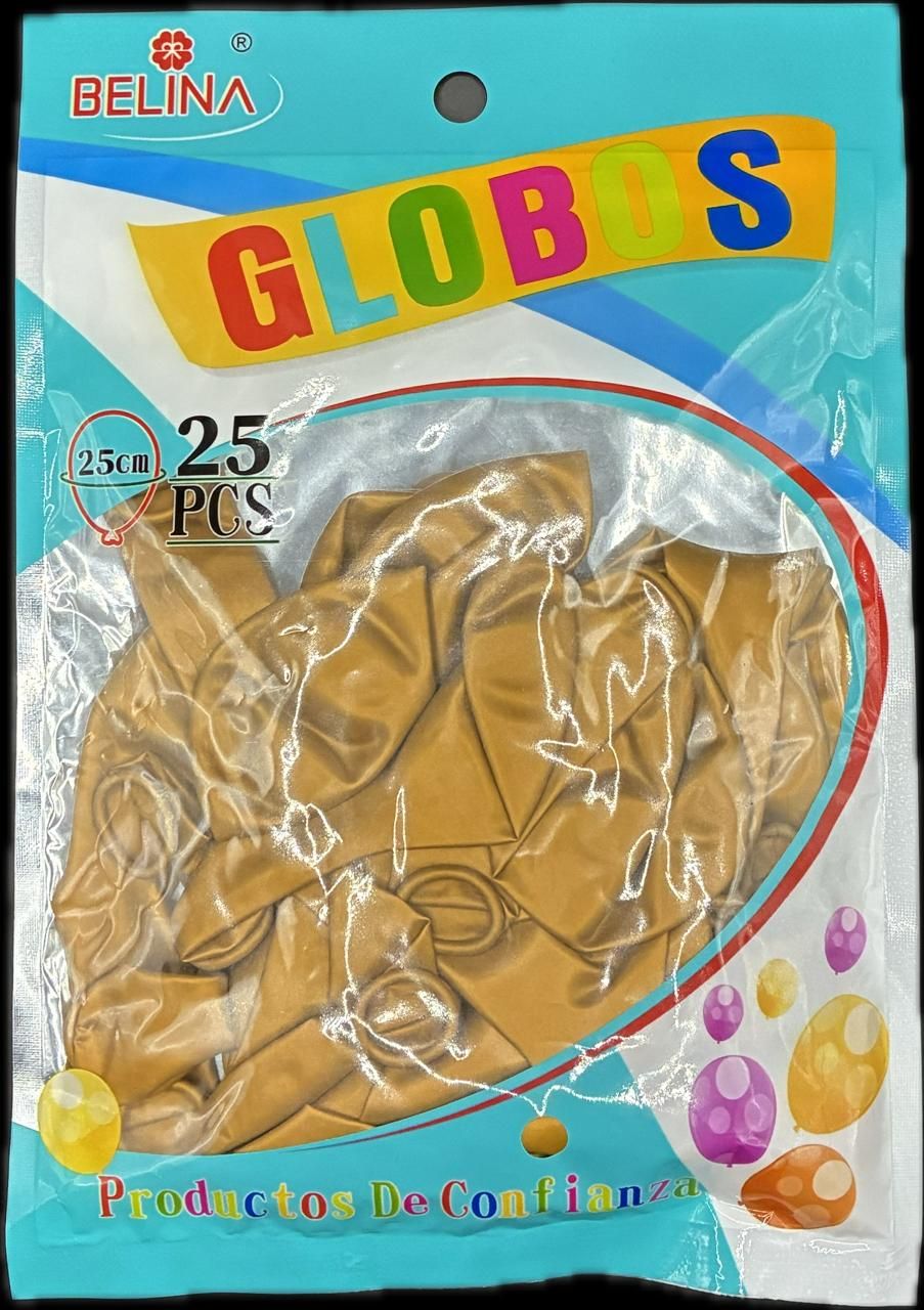GLOBOS COLOR DORADO 25CM 25PCS 82198