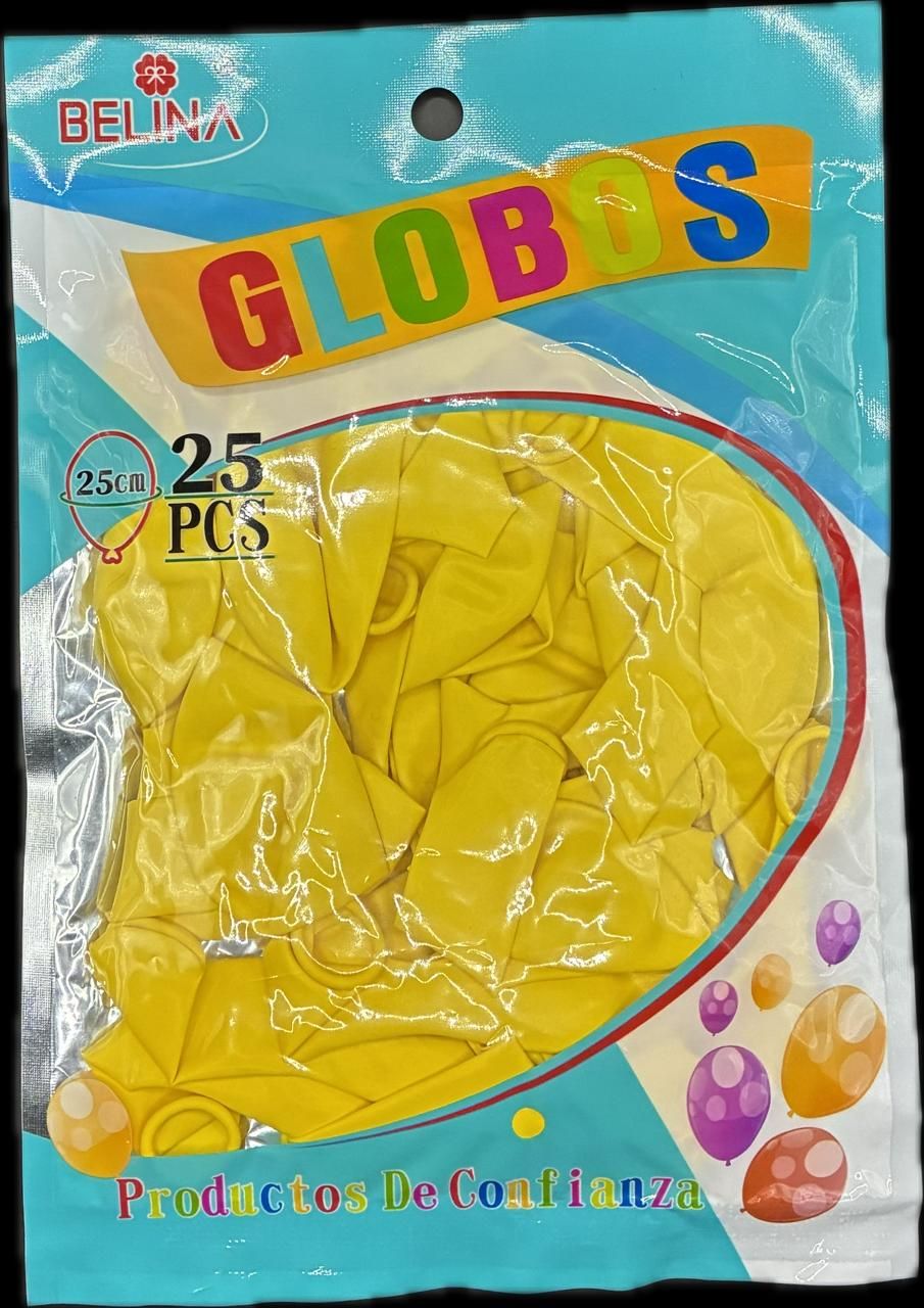 GLOBOS COLOR AMARILLO 25CM 25PCS 82195