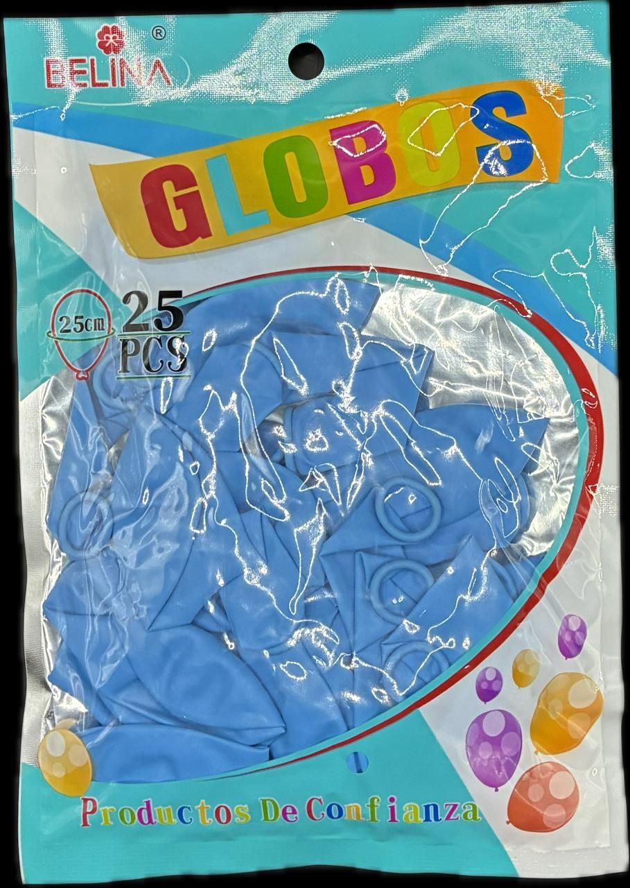 GLOBOS COLOR CELESTE 25PCS 25CM 82185