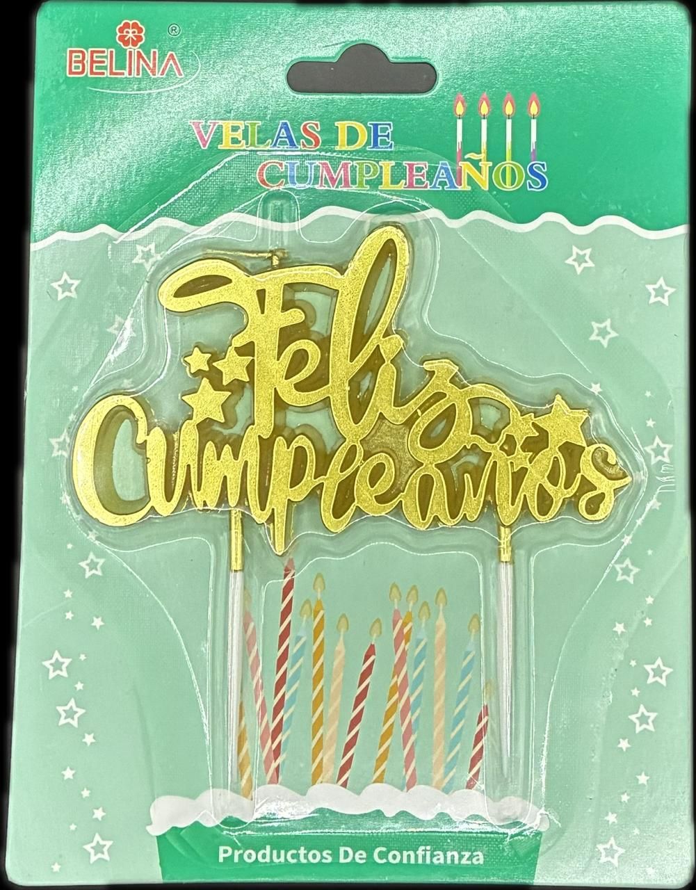 VELA FELIZ CUMPLEAÑOS PLATEADA O DORADA