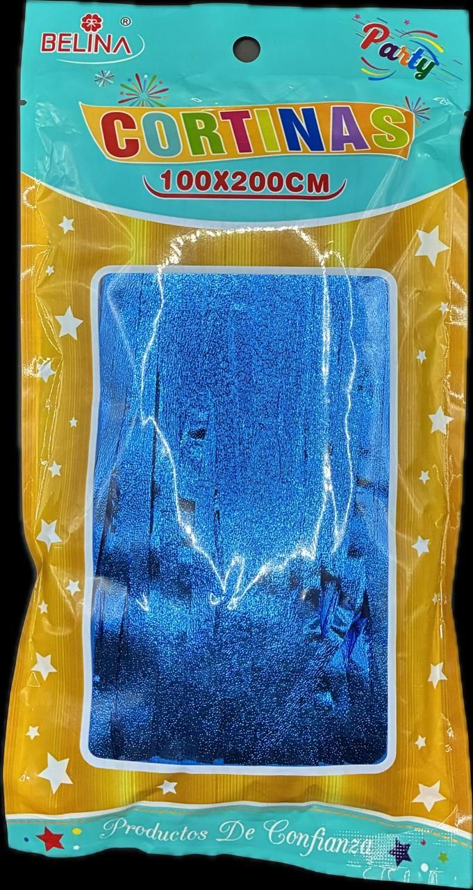 CORTINA HOLOGRAFICA AZUL100*200 66682